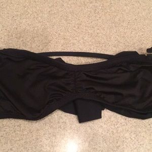 Victoria's Secret Swim - Black Victoria secret bandeau ruffle top w/strap Victoria's Secret Swim - Black Victoria secret bandeau ruffle top w/strap